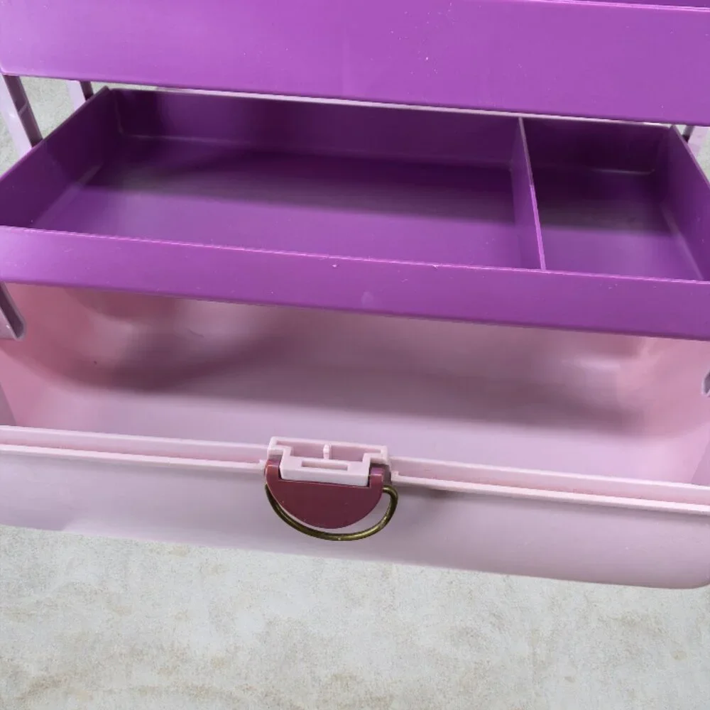 VINTAGE CABOODLE CASE -- 1980's Make Up Case, Purple/Pink, Original Owner - Picture 14 of 16